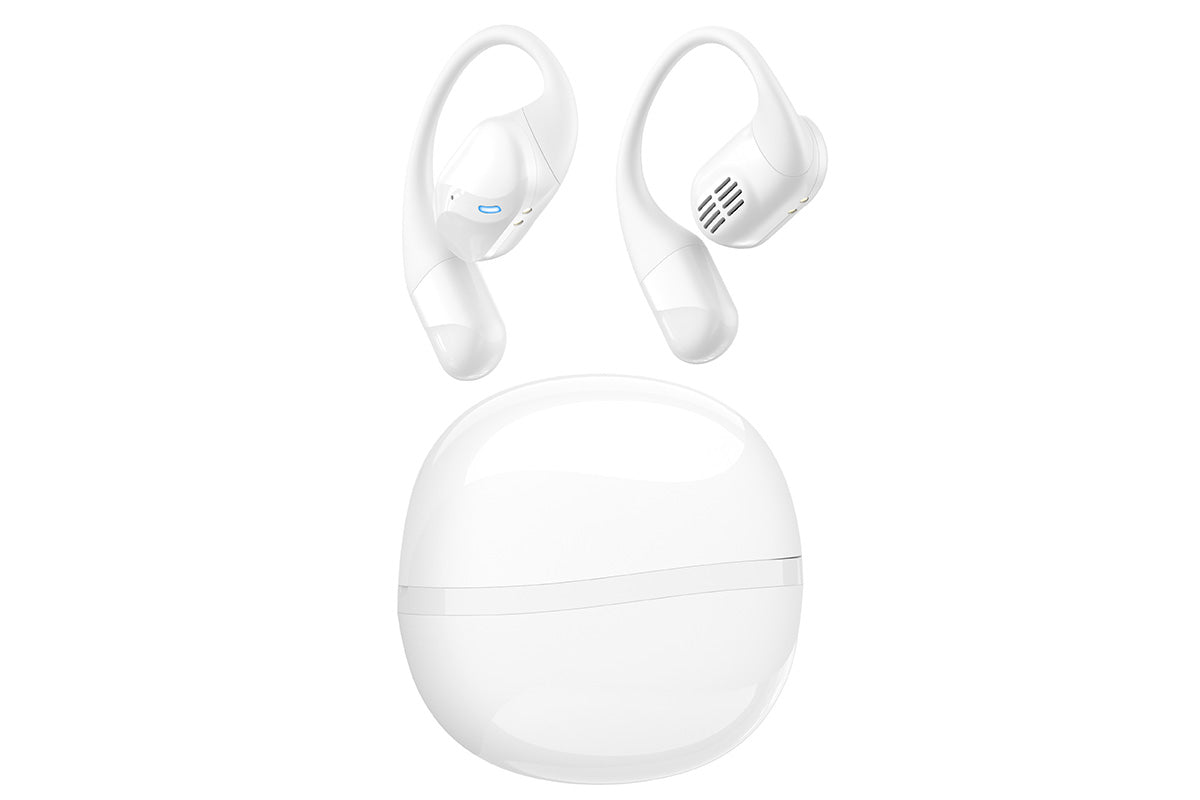 Open Ear Earbuds Bluetooth 5.3 Wireless Headphones IPX5 Waterproof for Sports-White