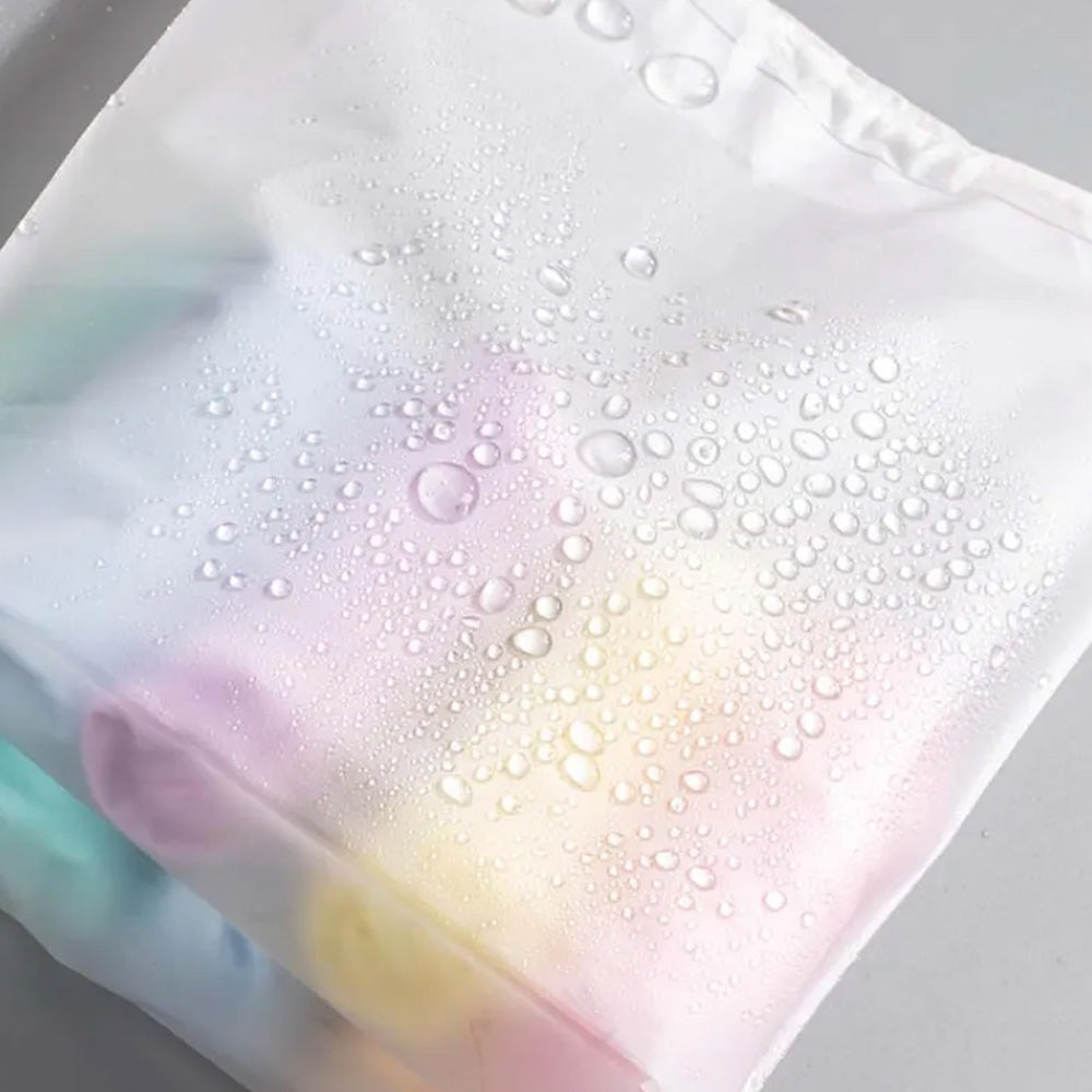 Clear Shoe Bags for Travel Waterproof Dustproof Drawstring Shoe Bags for Packing White