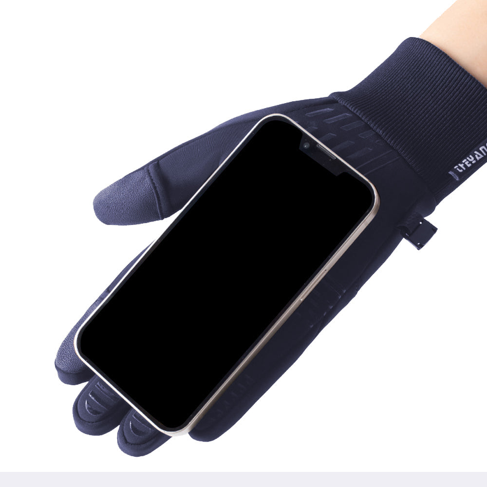 Pair of Winter Warm Gloves Water-Resistant Gloves for Cycling Fishing Skiing Hiking Travel Navy Blue