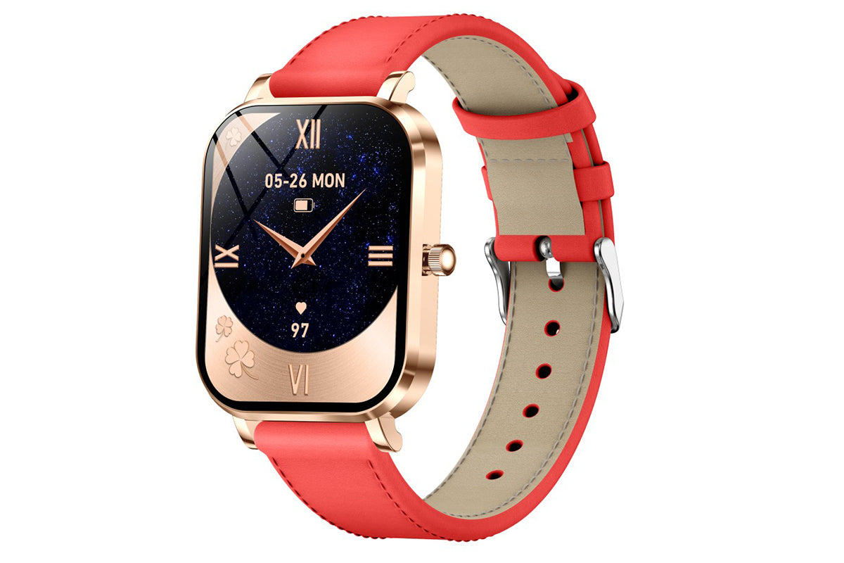 Smart Watch Bluetooth Call Make Calls Musics Fitness Tracker Heart Rate Sleep Monitor -Red