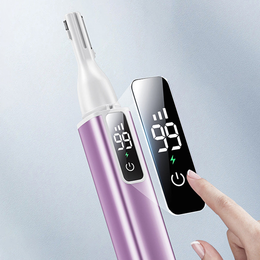 2-in-1 Hair Trimmer Rechargeable Nose Ear Eyebrow Hair Removal for Women Purple