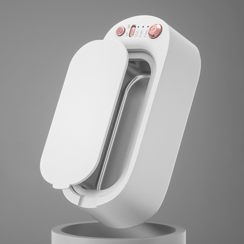 45KHz Ultrasonic Jewelry Cleaning Machine for Jewelry Eyeglasses Rings White