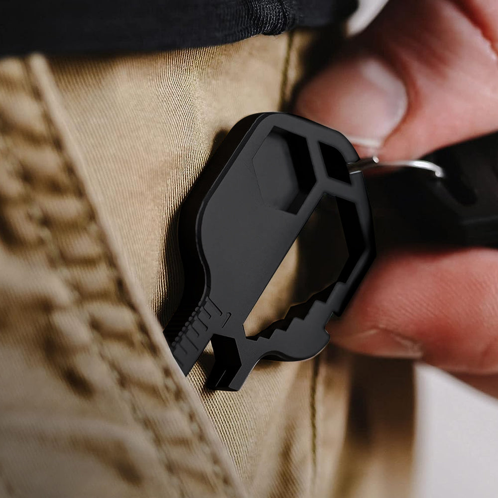 4-in-1 Multifunction Key Shaped Multitool  Pocket Multi-Tool Black