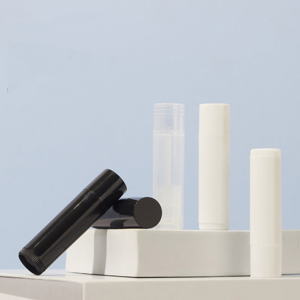 100 PCS 5g Twist Up Plastic Lipstick Containers-White