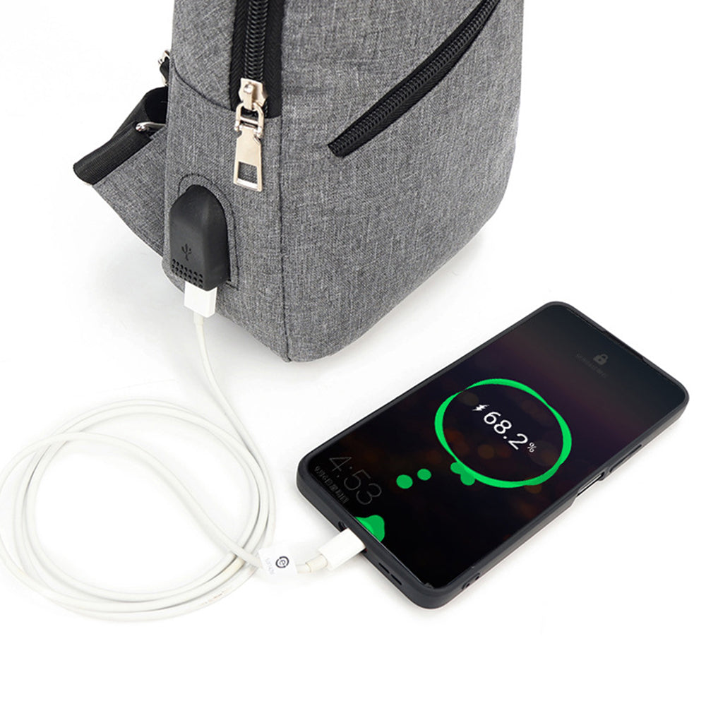 Crossbody Bag Casual Sling Bag Multi-Pocket Chest Bag Grey