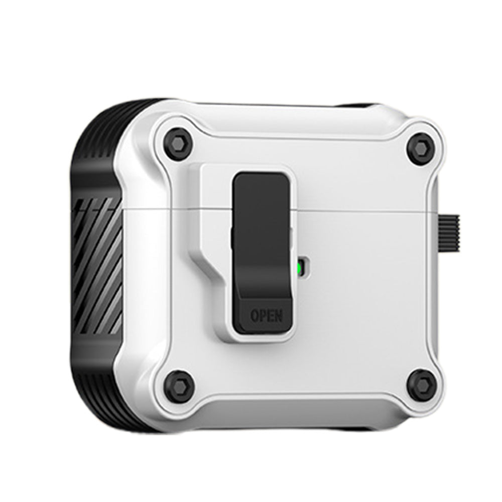 Compatible with AirPods 4th Gen Protective Case Cover with 2 Cleaning Pens White