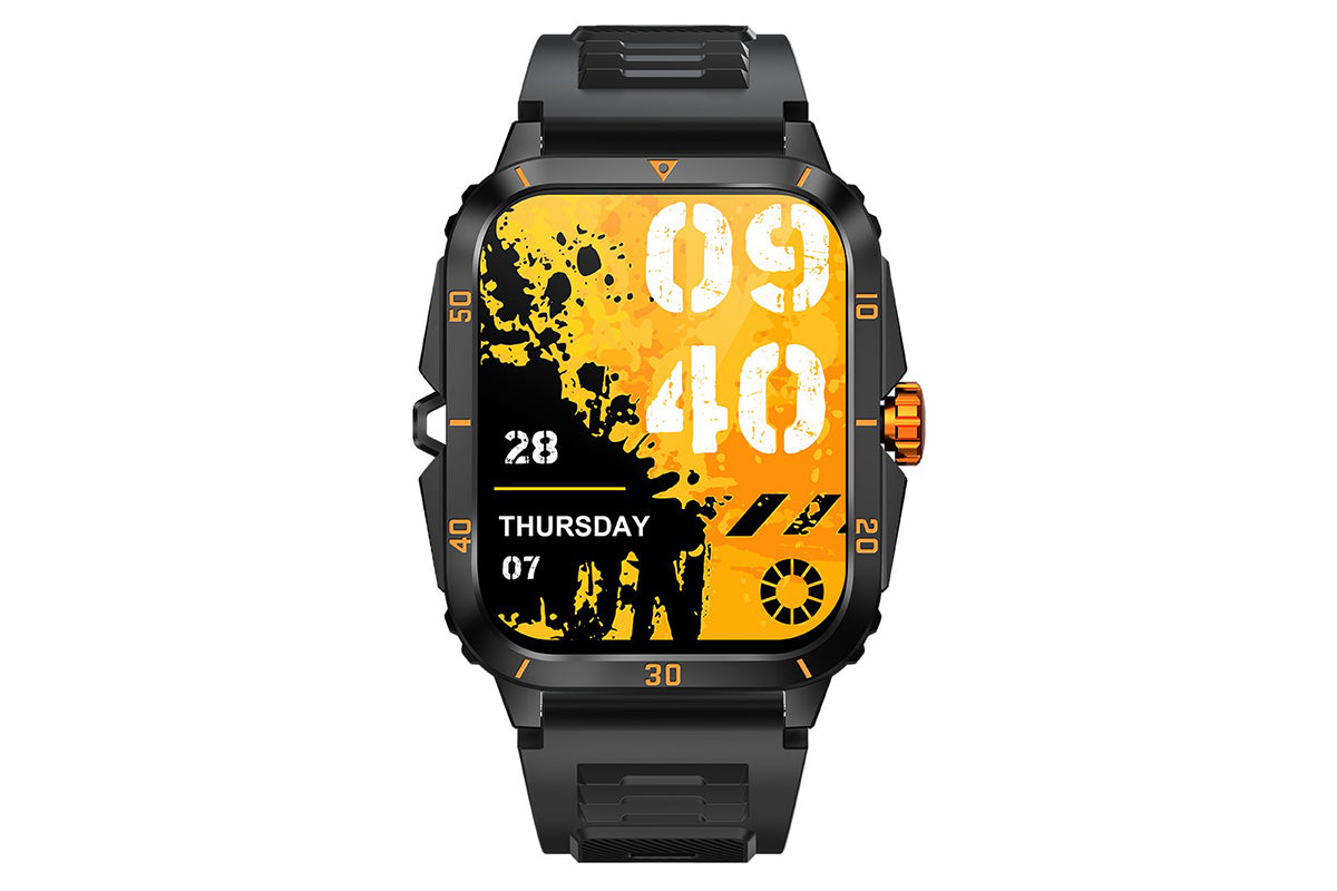 Waterproof Smartwatch for Men Android iOS Phones Smart Watch Fitness Tracker 1.96 Inch Blood Pressure Heart Rate Sport Pedometer Sleep Digital Step Activity Monitor-Black Gold