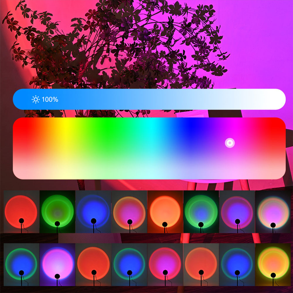 APP Control Sunset Projector Lamp Remote Control RGB LED Sunlight  Lamp 360 Degree Rotation