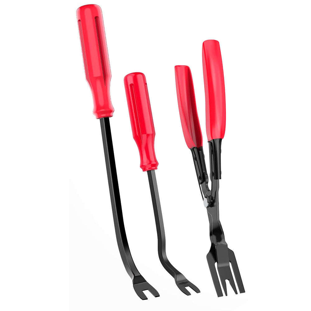 238Pcs Car Trim Removal Tool Kit Universal Clip Set with Fastener Removers for Auto Marine Home Repairs Red