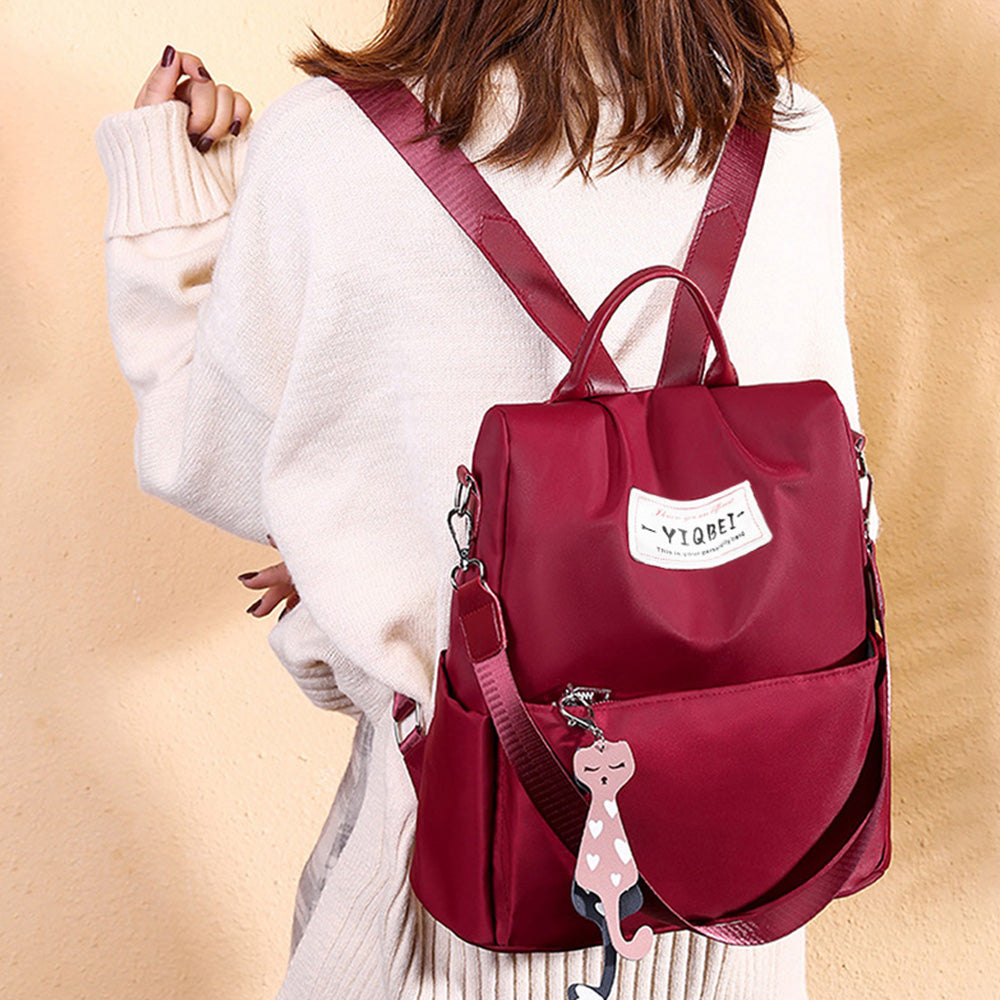 Large Capacity Anti-theft Backpack Multifunctional Travel Bag Red