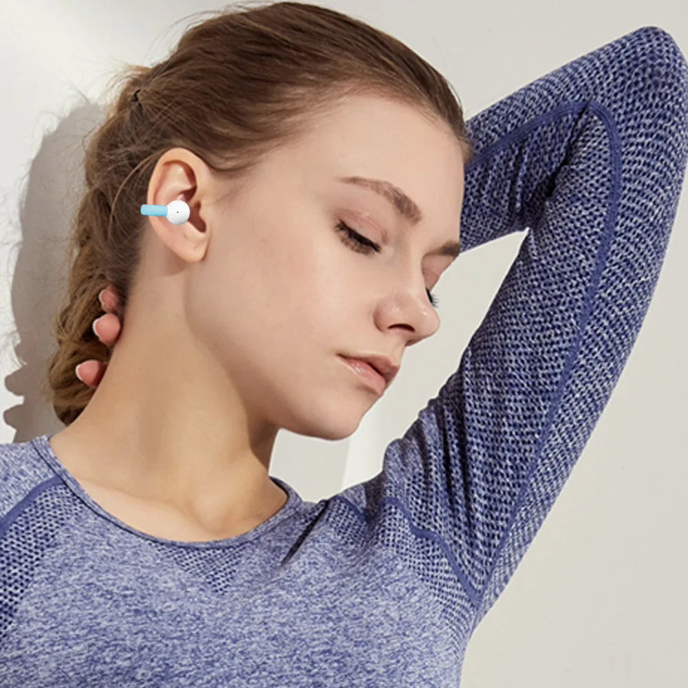 MG8 Wireless Bluetooth 5.2 Single Earphone Ear-clip Headphones TWS Sports Earbuds with Charging Case Blue