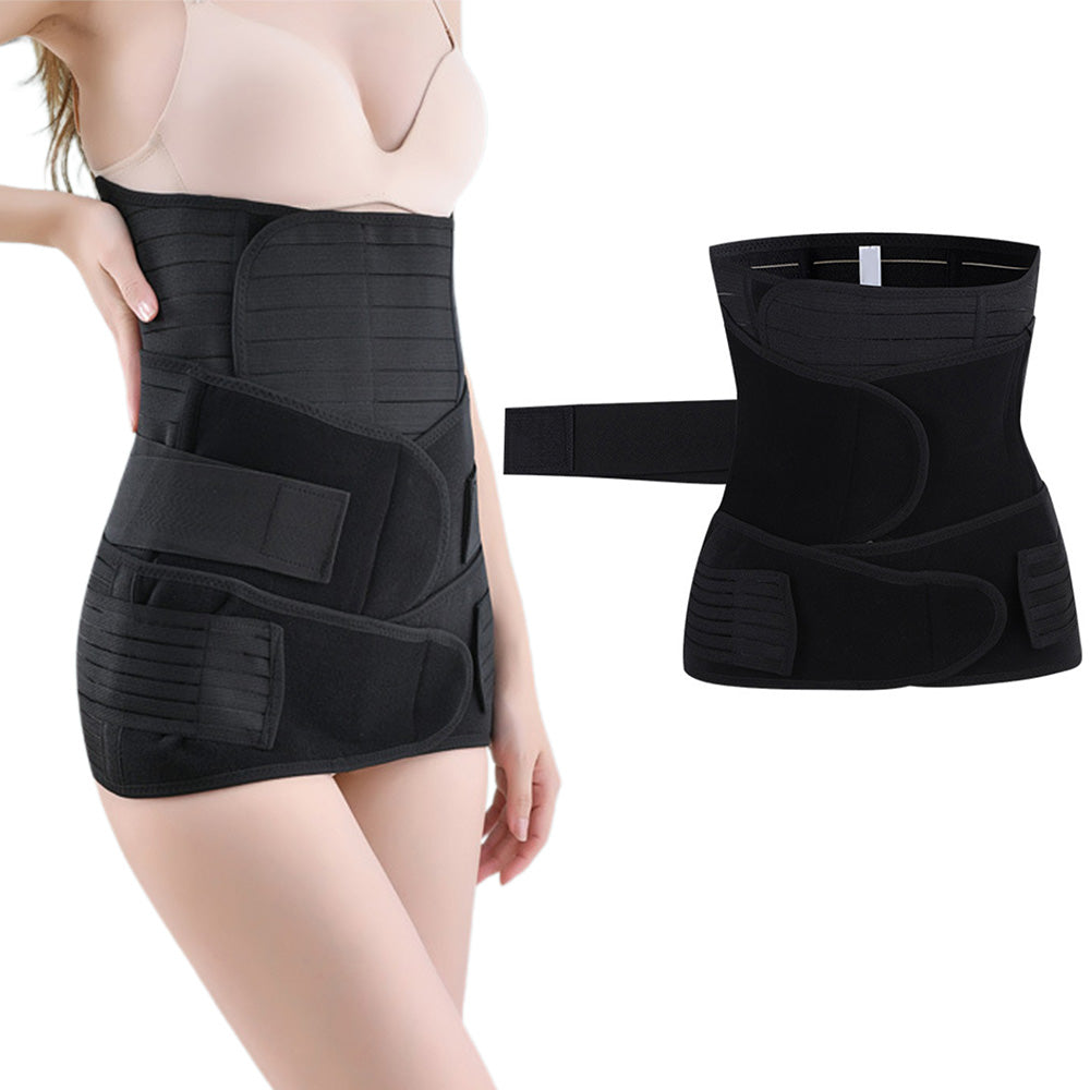3 in 1 Postpartum Belly Band Waist Shapewear - Black