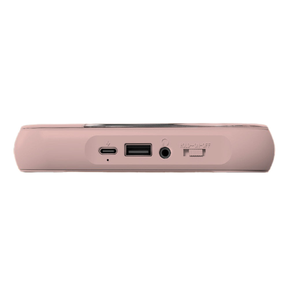Portable Bluetooth CD Player Supports USB /Wired Playback Rechargeable Walkman Pink