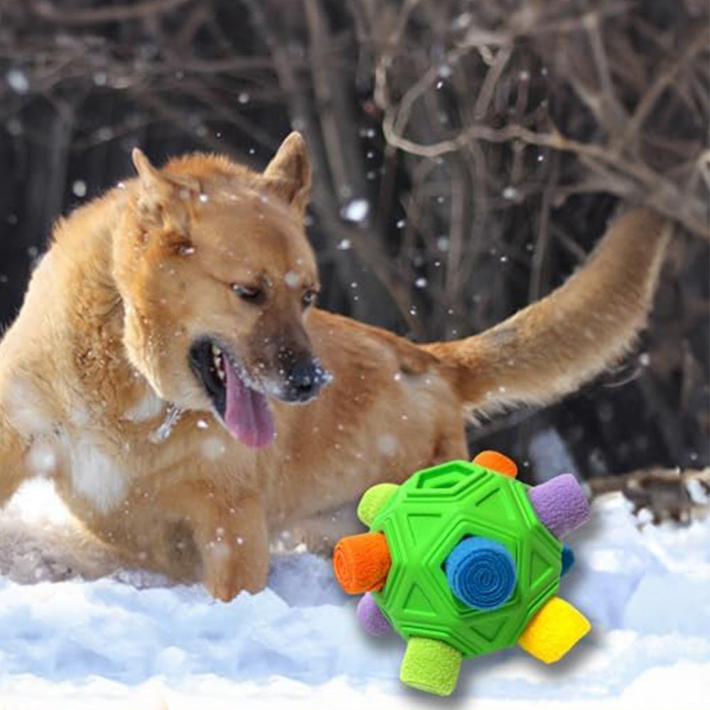 Dog Snuffle Ball Slow Feeder Puzzle Toy for Treats-Green