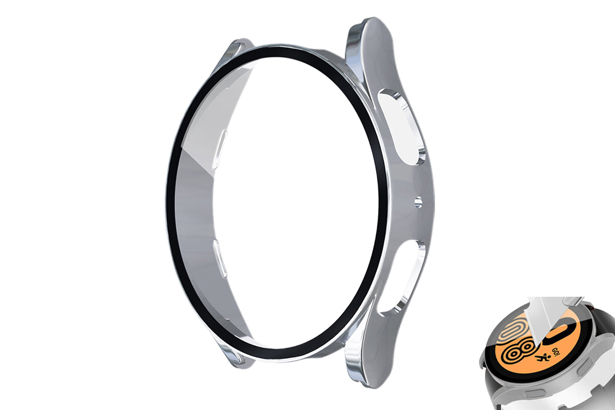 Full Screen Protector Case Hard PC Cover Bumper for Samsung Galaxy Watch-Silver