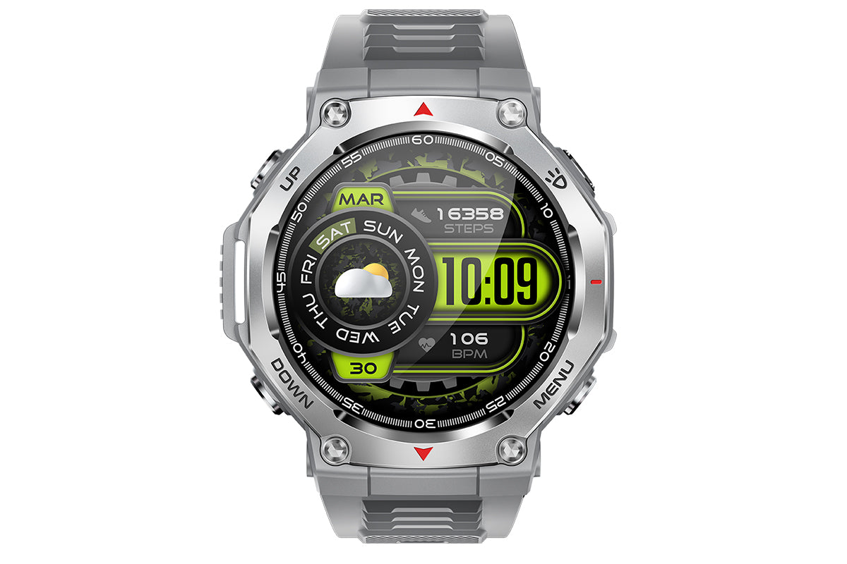 Smart Watch with Flashlight Fitness Tracker with Bluetooth Calls 100+Sports Modes -Silver