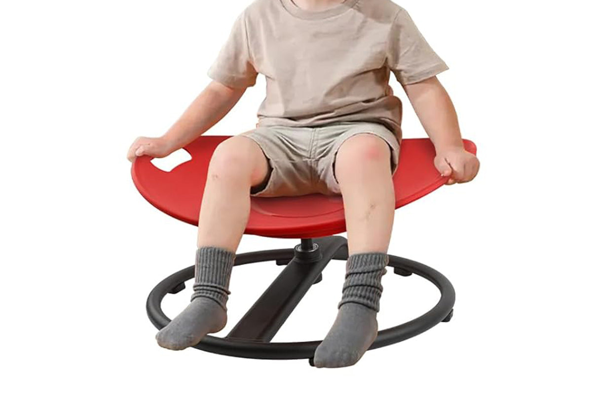 Balance Training Spin Chair for Autistic Little Ones Sensory Spinning Chair 100kg Weight -Red