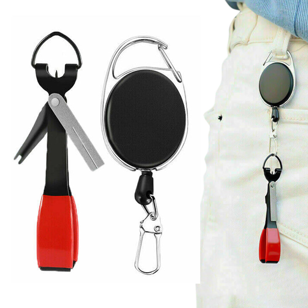 Fishing Knot Tying Tool Fast Line Clippers Tie Tippet Cutter Nipper-Red