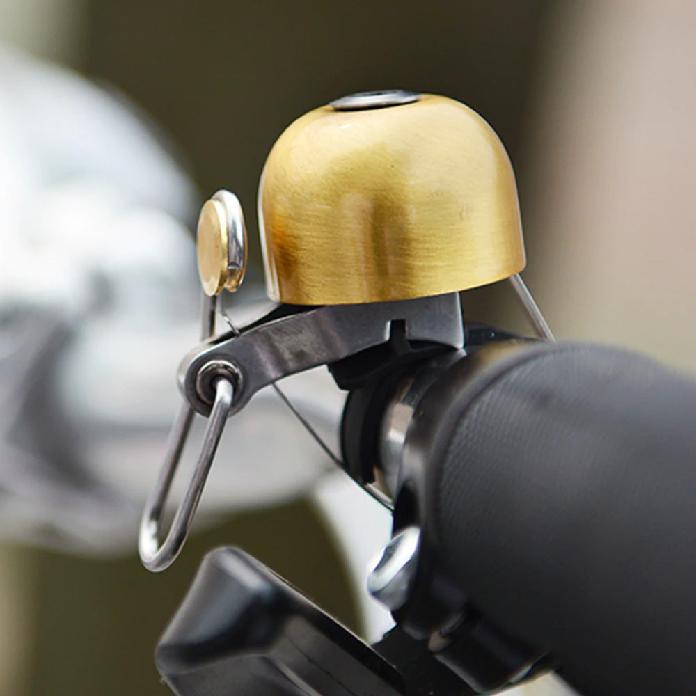 Retro Bike Bell Copper Crisp Cycling Bicycle Handlebar Bell Alarm Ring Gold