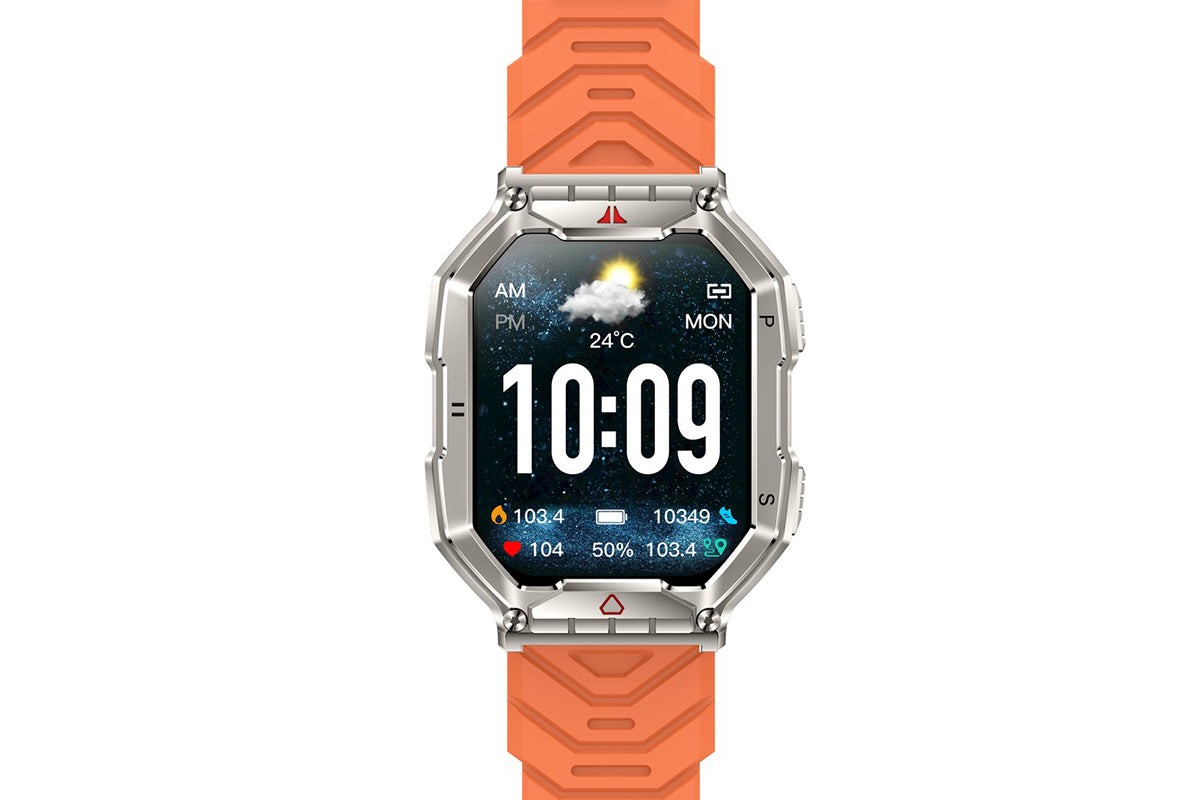 Smart Watch 2.1-Inch Fitness Watch with All Day Heart Rate Sleep Monitor Blood Oxygen Flashlight 107 Sports Modes Activity Tracker-Orange