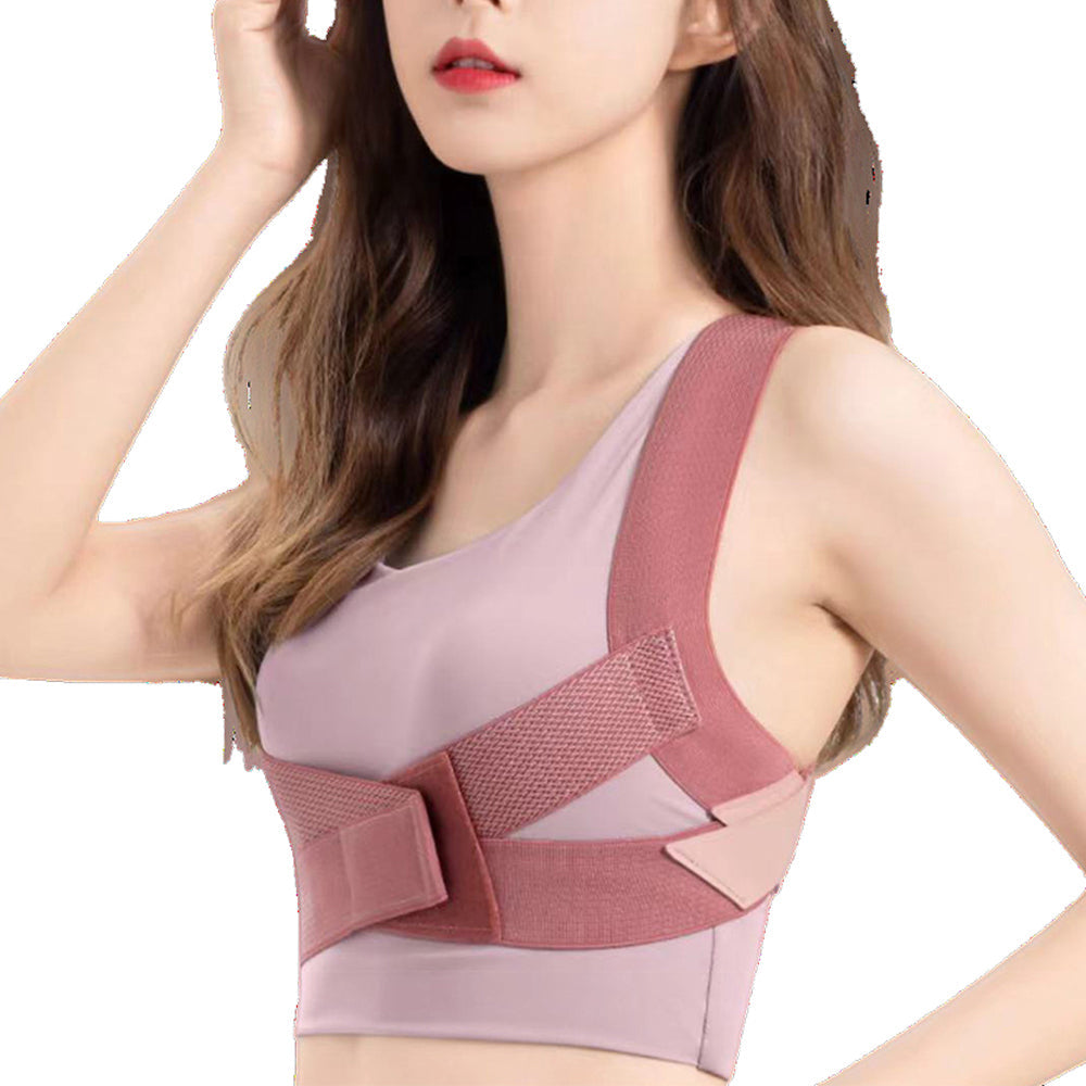 Adjustable Posture Corrector for Back Shoulder Brace Back Support Belt Pink