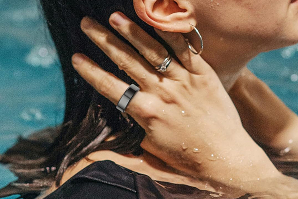Smart Health Ring Heart Rate Blood Oxygen Sleep Tracker Black