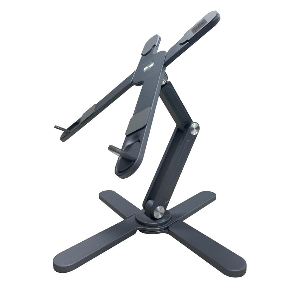 360 Degree Rotating Aluminum Laptop Stand Adjustable Desktop Notebook Holder Gray