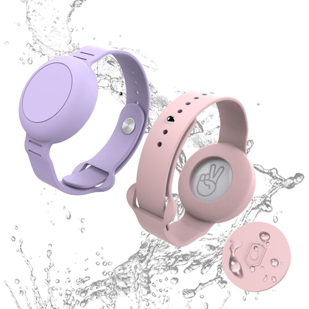 Kids Bracelet for Apple AirTag Soft Silicone AirTag Holder Water Resistant Wristband Locator Tracker Holder Purple