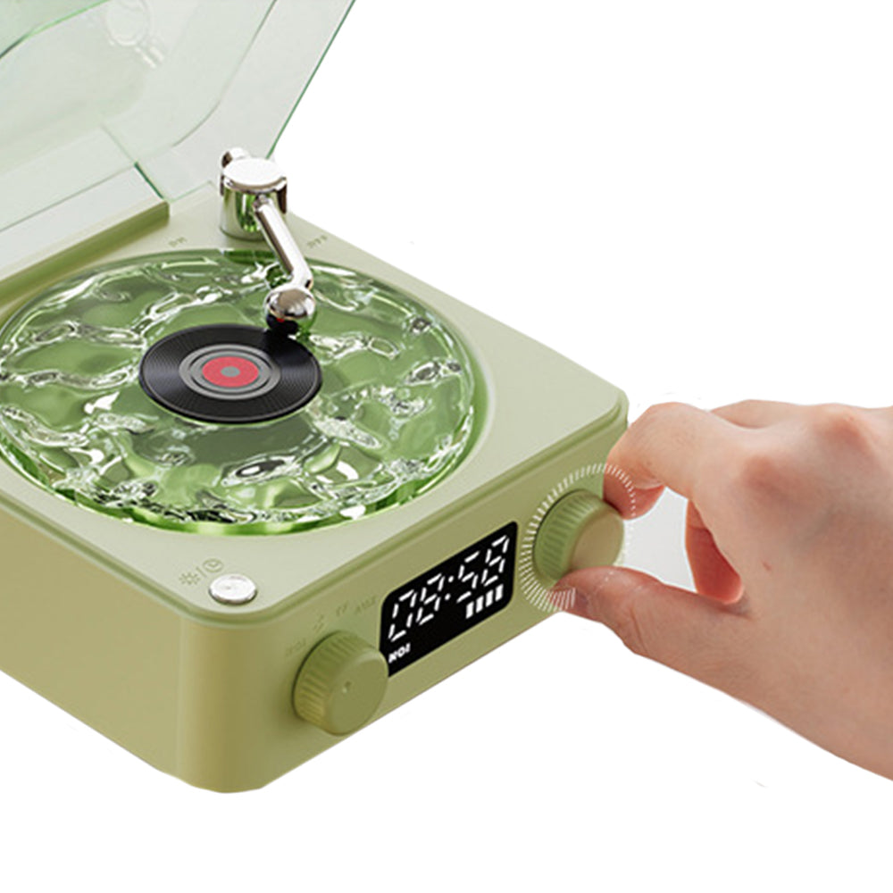 Wireless Waves Vinyl Player Mini Bluetooth Speaker Vinyl Record Player Green