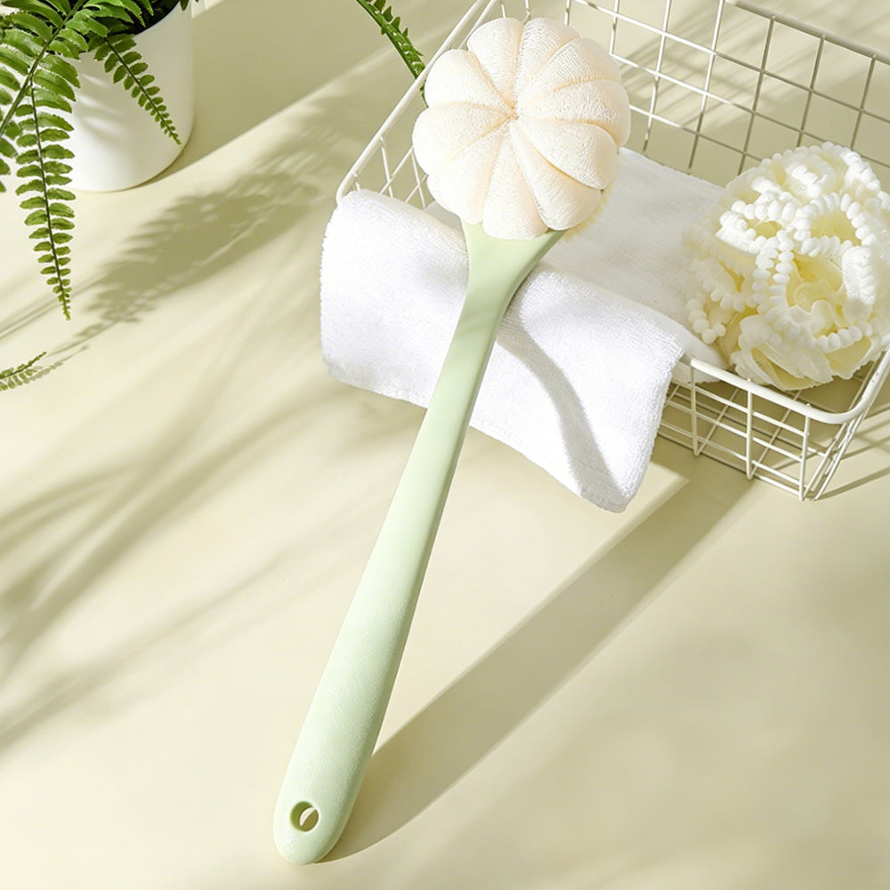 2 in 1 Double Sided Shower Brush with Loofah -Green