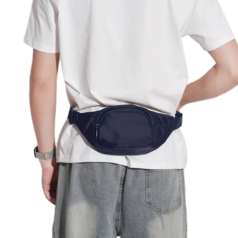 Casual Chest Bag Multi-Pocket Waist Bag for Sports Traveling Workout Dark Blue