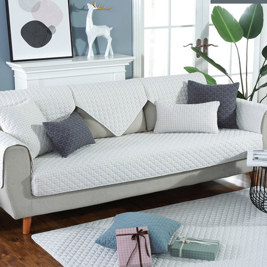 Soft Couch Cover Washable Furniture Protector for Dogs Non-Slip Sofa Slipcover -White