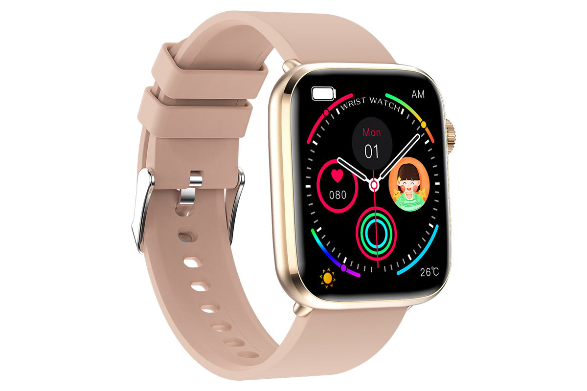 Smart Watch 1.85-Inch Fitness Watch with Heart Rate Noninvasive Blood Sugar Monitor HRV Detection Body Temperature SOS Call Activity Tracker-Pink