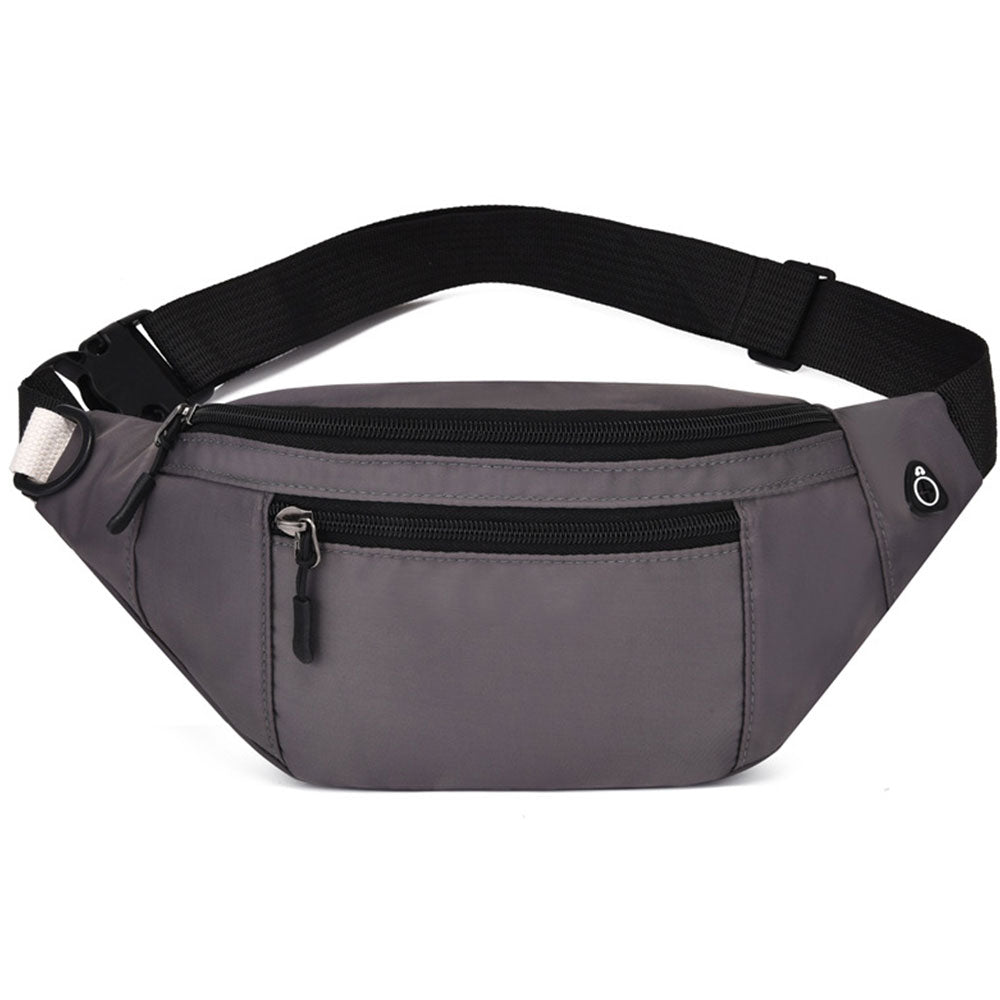 Unisex Waist Fanny Pack Multi-Pockets Running Bum Bag Gray