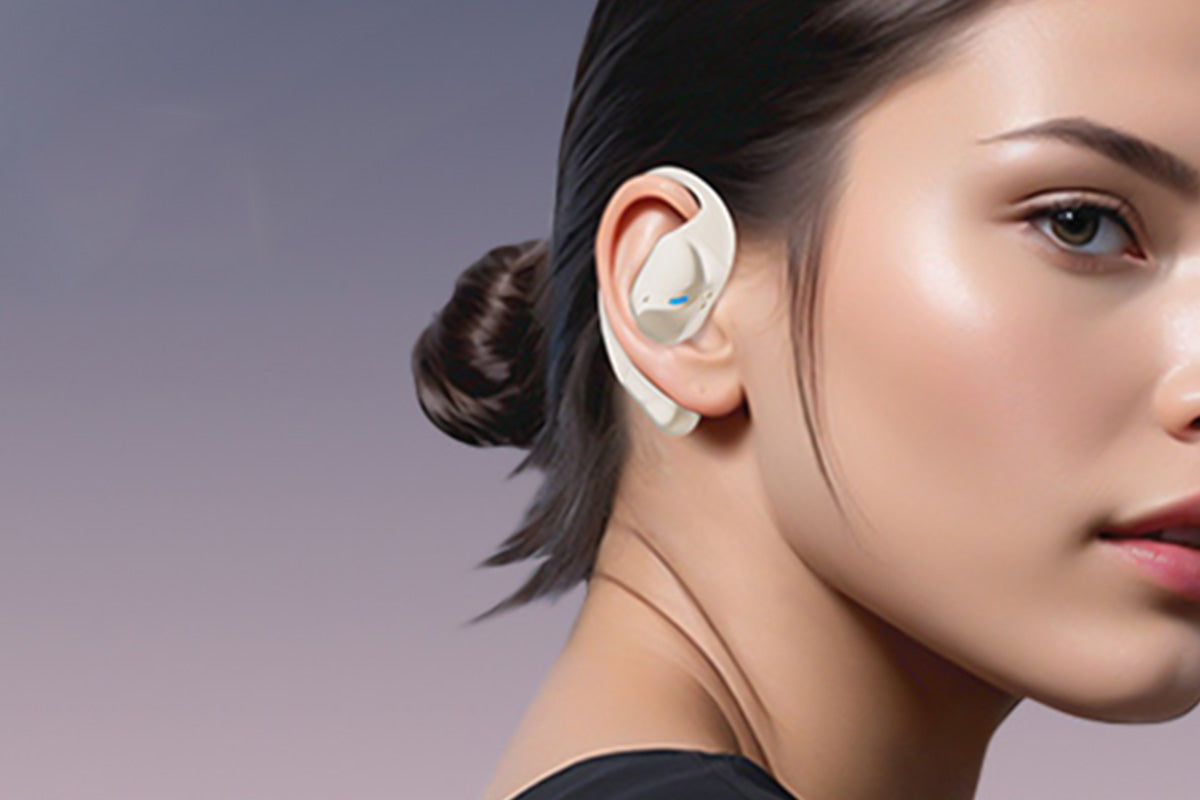 Open Ear Earbuds Bluetooth 5.3 Wireless Headphones IPX5 Waterproof for Sports-White
