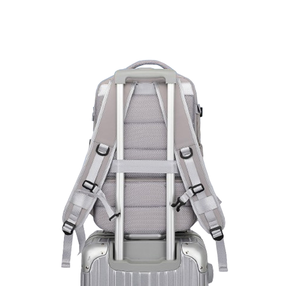 Expandable Travel Backpack Large Water-Resistant Carry on Backpack with Shoe Compartment Gray