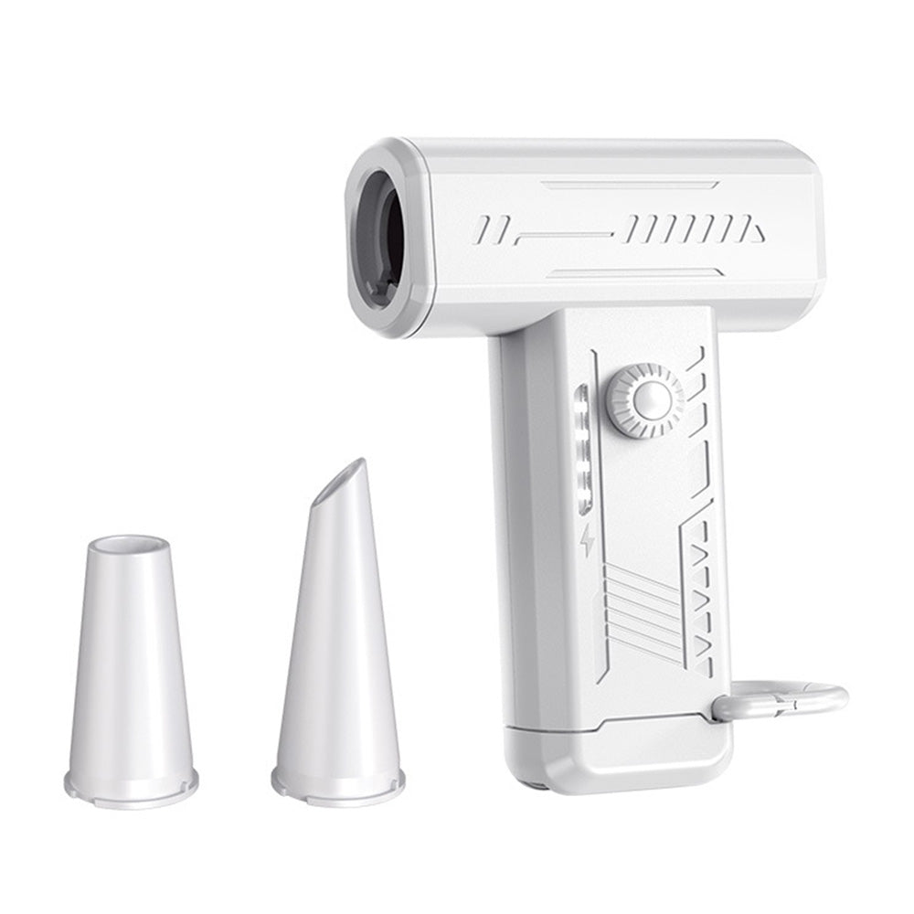 2-in-1 Electric Air Duster 130000 RPM Mini Blower with LED Light for Camping Home Car White