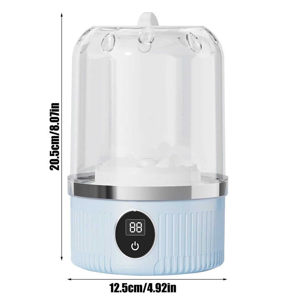 Portable Mini Washing Machine Rechargeable Small Clothes Washer for Travel Use-Blue