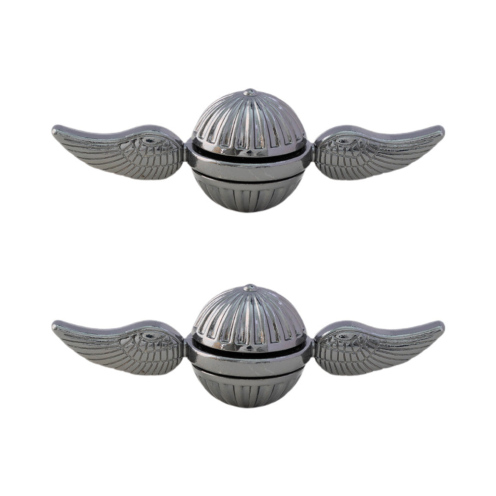 2Pcs Fidget Sphere Spinner Desk Spinning Toy Wings Finger Hand Spinner Black