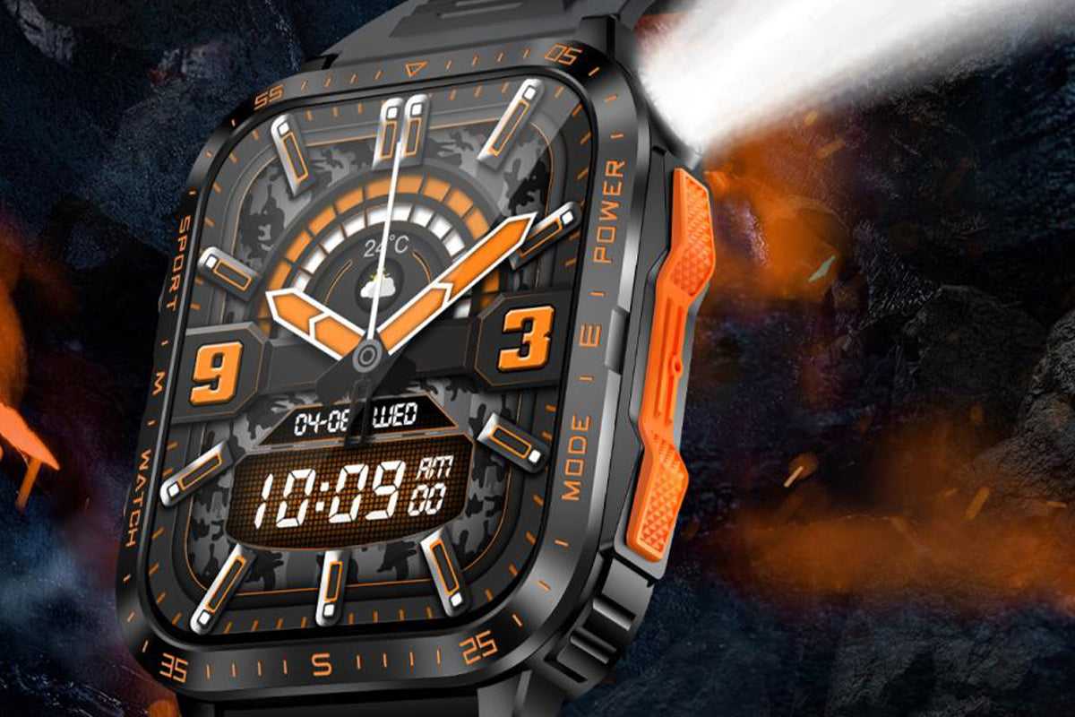 Smartwatches with 100 Sports Modes Voice Assistant Bluetooth Call Music for iPhone-Orange