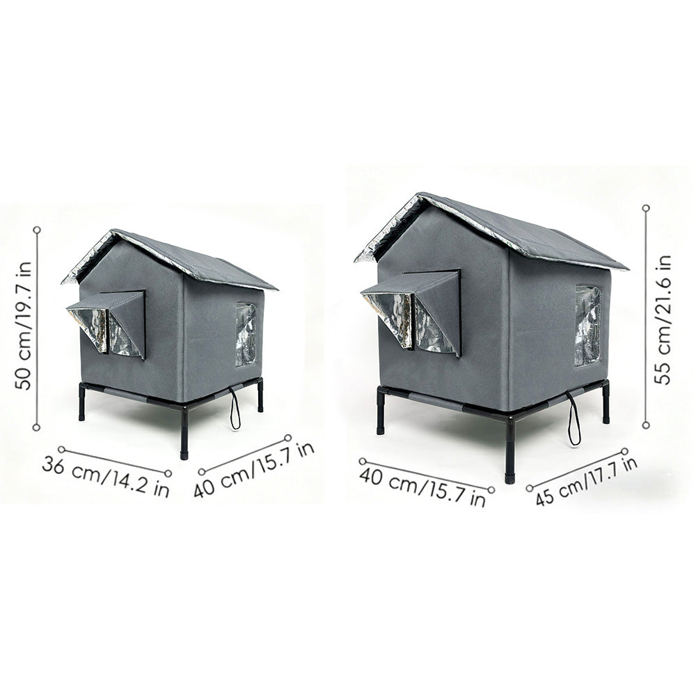 Insulated Shelter Cat House-Grey