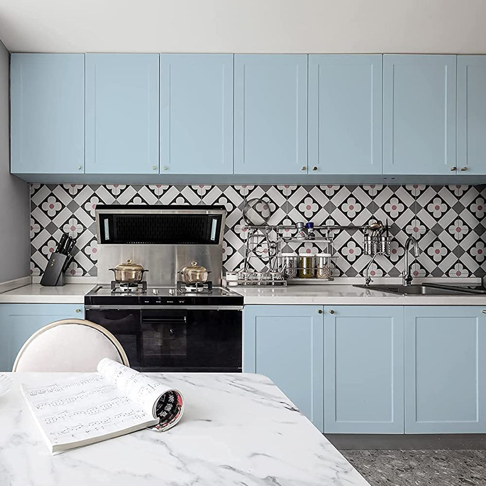 Self-Adhesive Solid Color Wallpaper Wall Sticker Home Decor -Blue