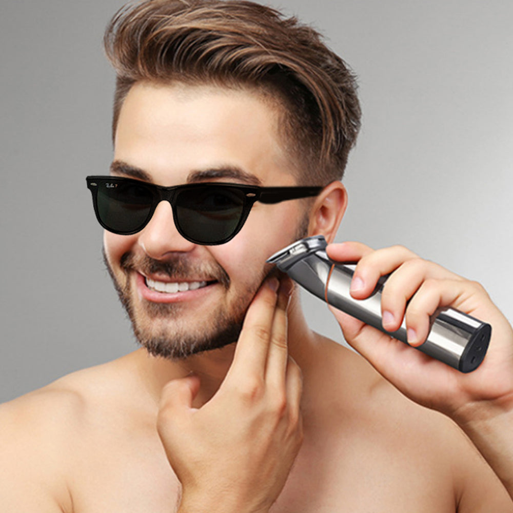 Electric Hair Clippers Kit Cordless Hair Trimmer for Body Facial Silver