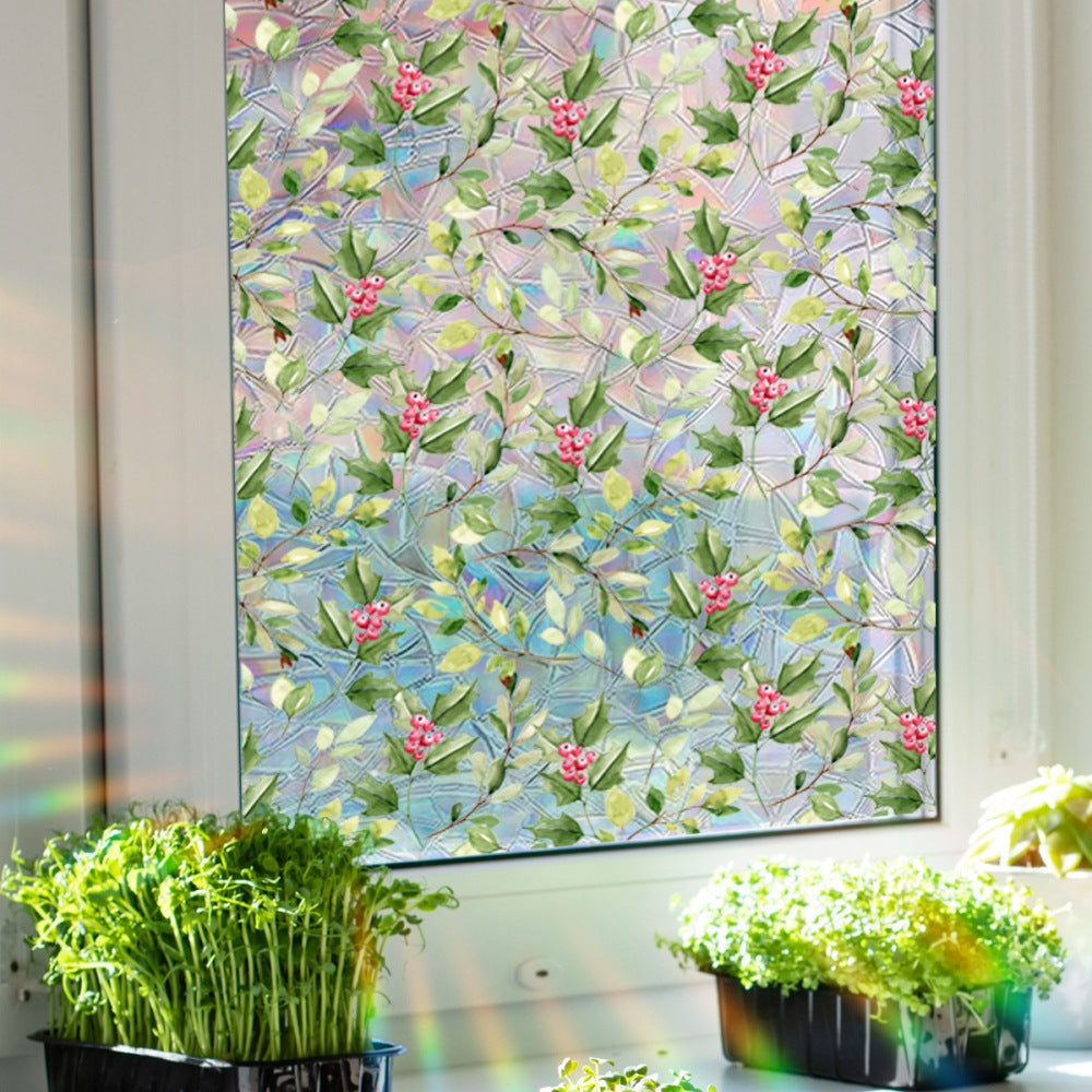 2Pcs Glass Window Privacy Static Cling Frosted Sticker Covering Film Style 3