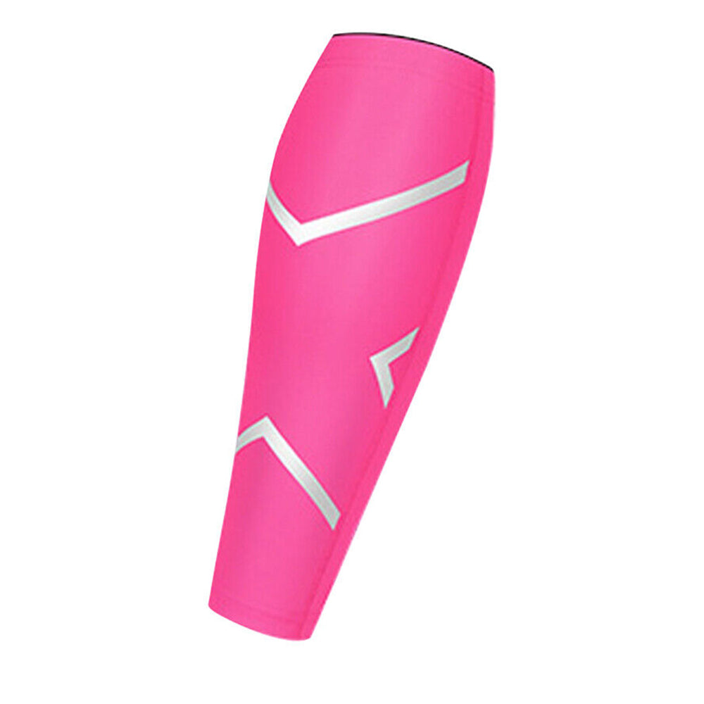 Pair of Compression Calf Sleeve Elastic Leg Brace for Sports Running Rose Red