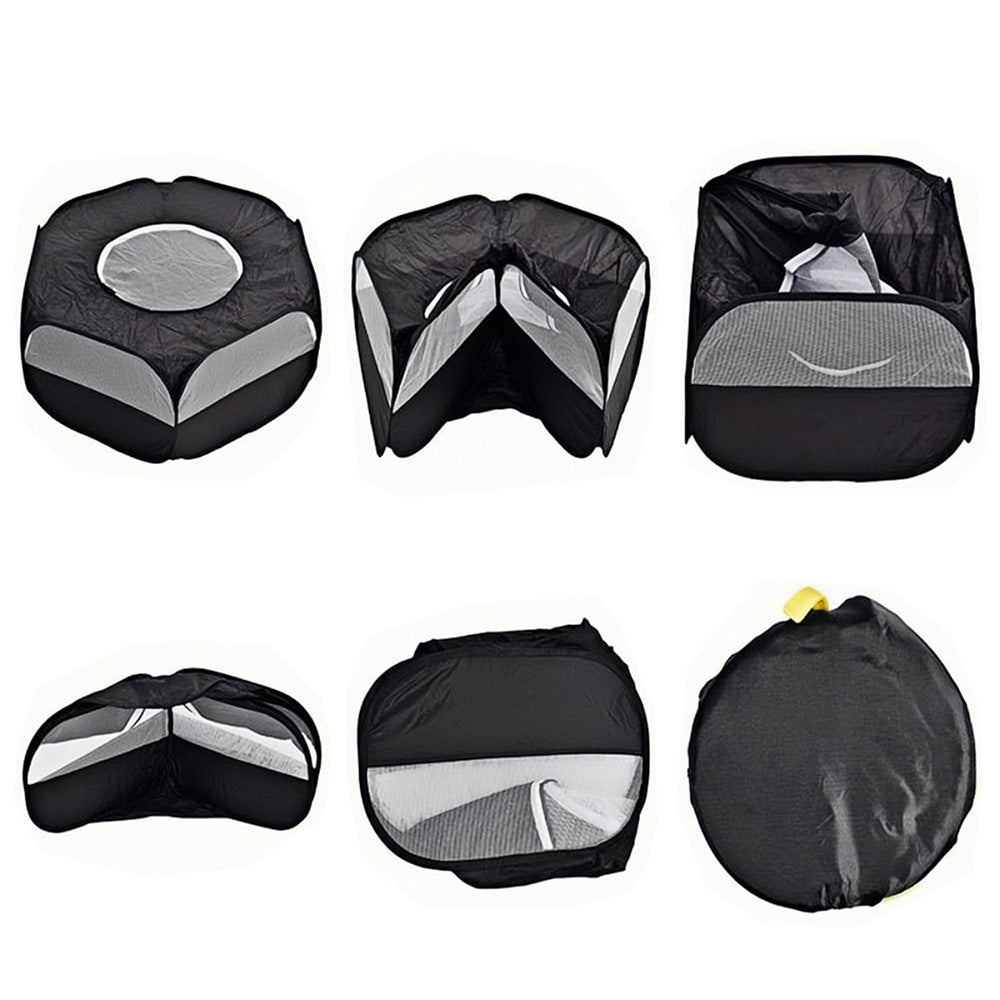 Portable Pop-Up Small Animal Playpen Foldable Pet Tent for Chick Hamster Rabbit Black