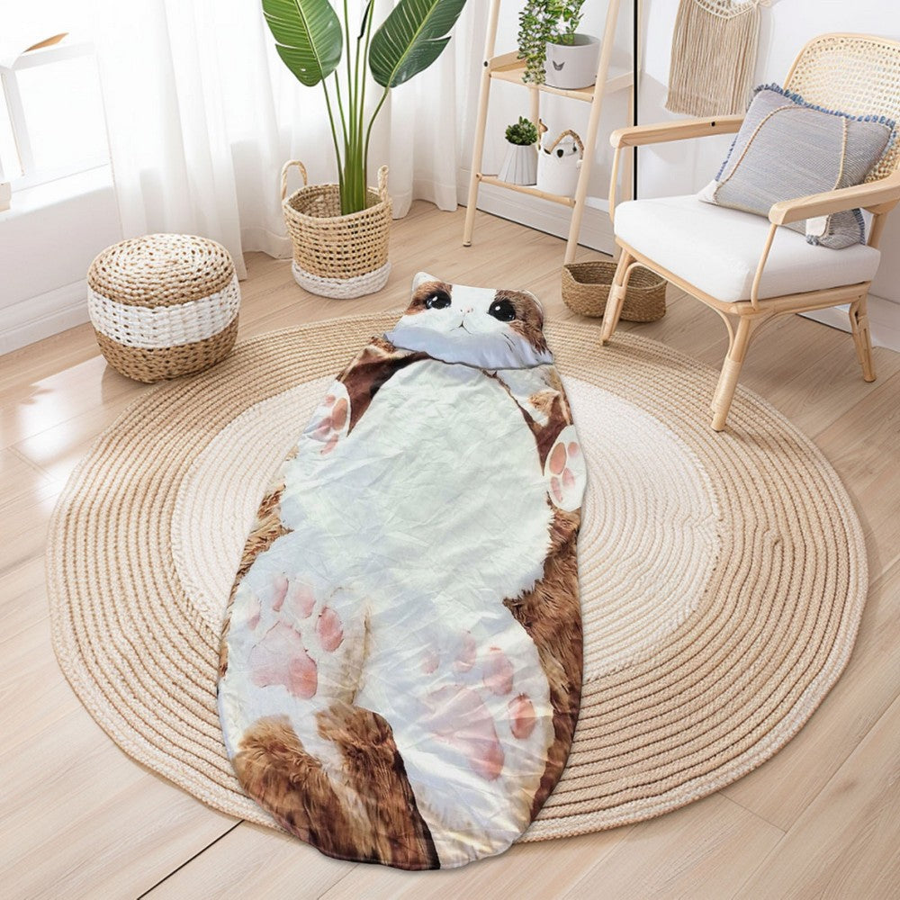 Cat Sleeping Bag Wearable Blanket for Camping Sleepovers Home Lounging Style5