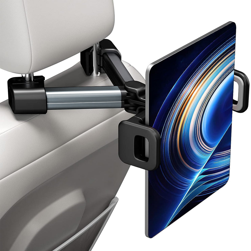 360-Degree Rotating Tablet Phone Holder for Car Backseat Adjustable iPad Holder Mount Grey