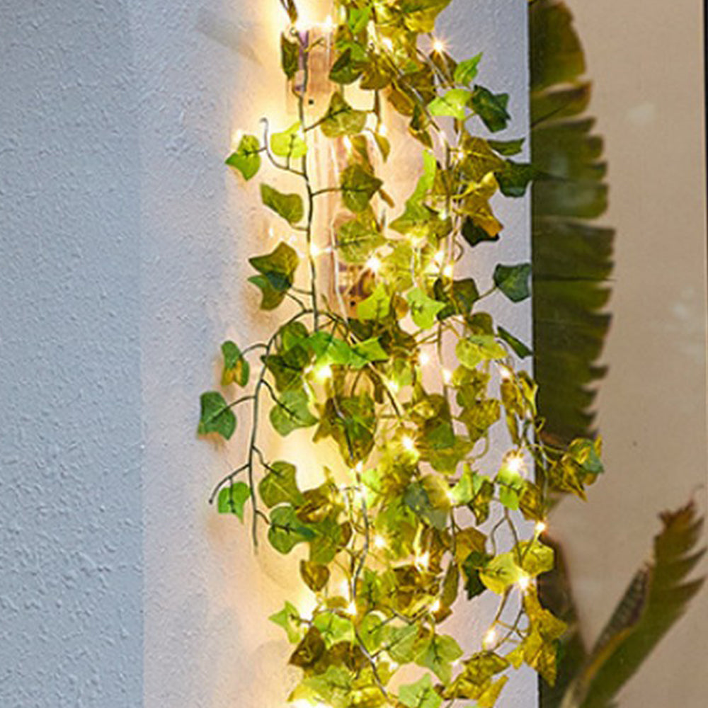 10m 100 LED Artificial Ivy Leaves Solar String Light -Style 2
