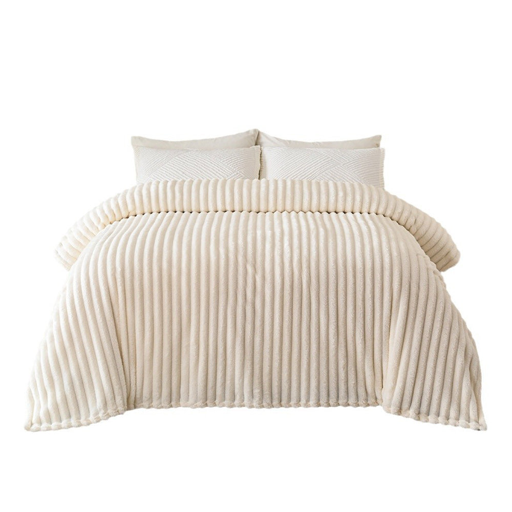 Cozy Plush Throw Blanket Fuzzy Bubble Blanket for Sofa Bedroom Living Room Beige